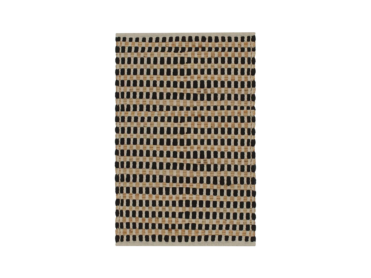 Xendil  Tapis de salle de bain tissés à la main Jute l et Noir