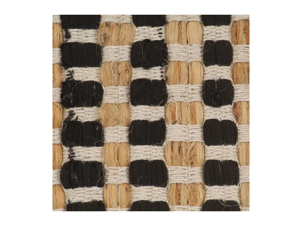 Xendil  Tapis de salle de bain tissés à la main Jute l et Noir