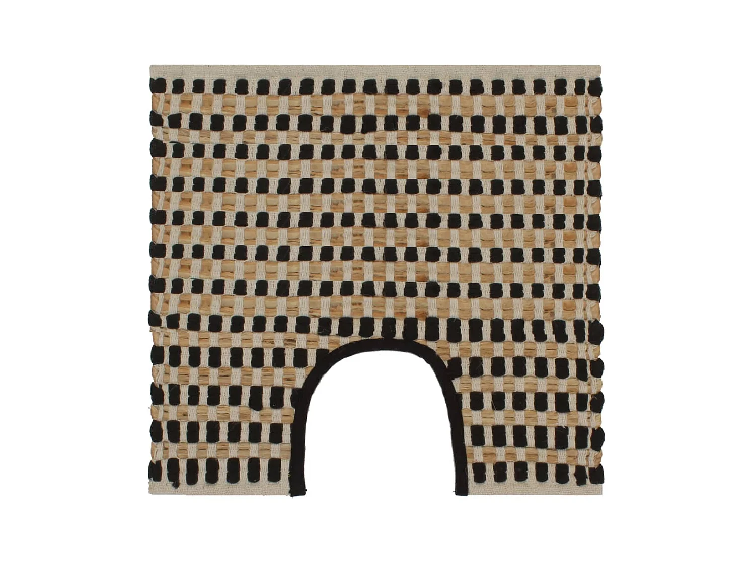 Xendil  Tapis de salle de bain tissés à la main Jute l et Noir