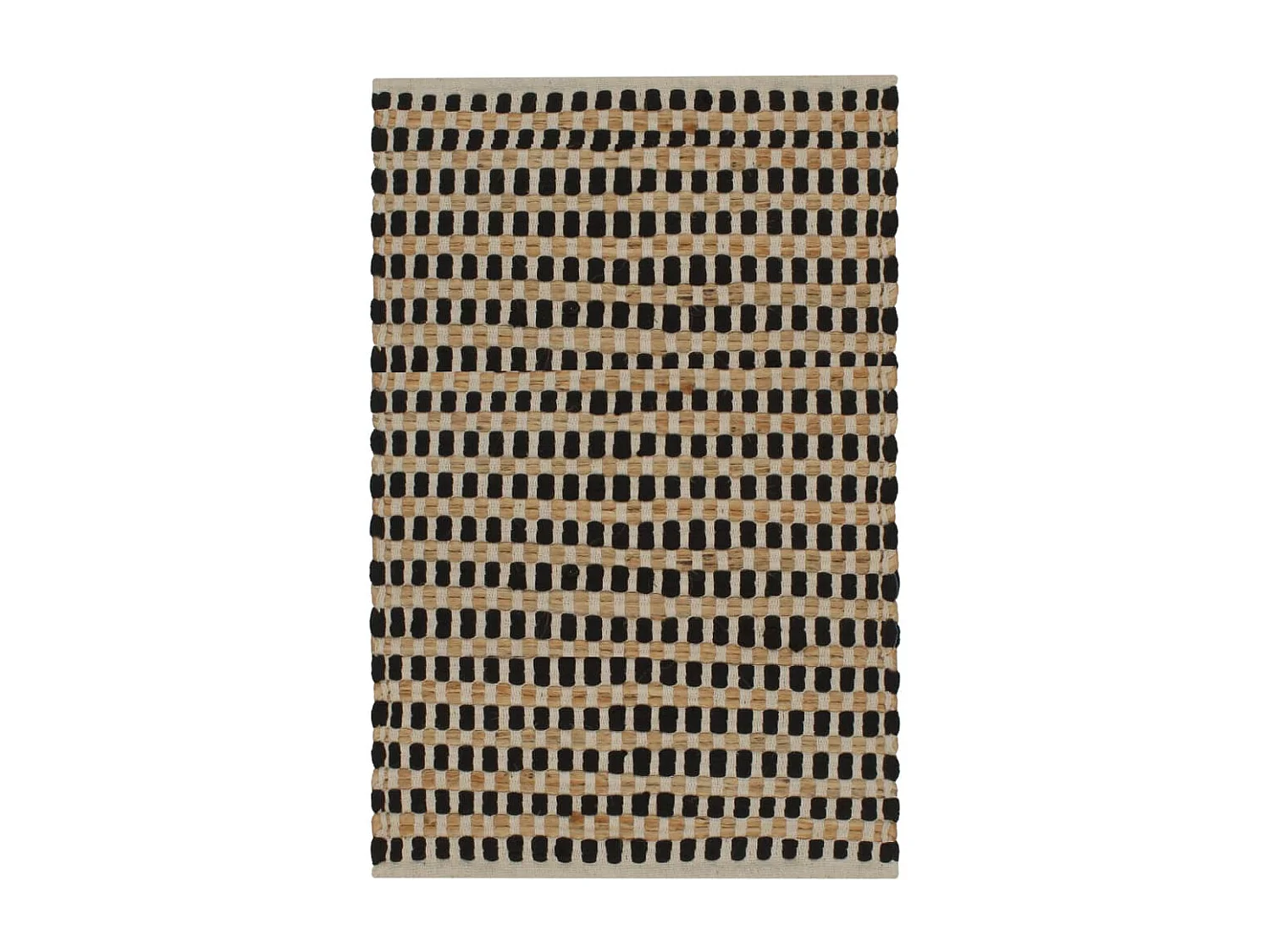 Xendil  Badmattenset handgeweven jute en stof l en zwart