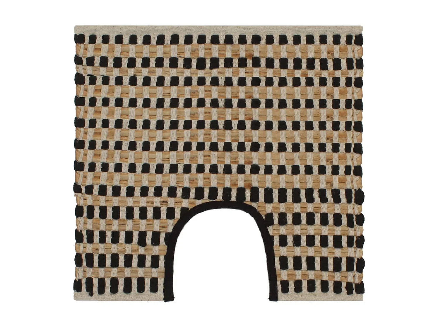 Xendil  Badmattenset handgeweven jute en stof l en zwart