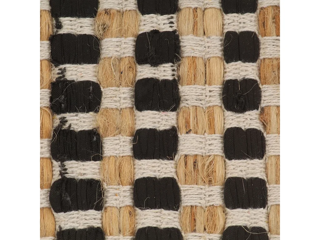Xendil  Badmattenset handgeweven jute en stof l en zwart