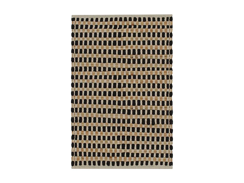 Xendil  Tapis de salle de bain tissés à la main Jute l et Noir