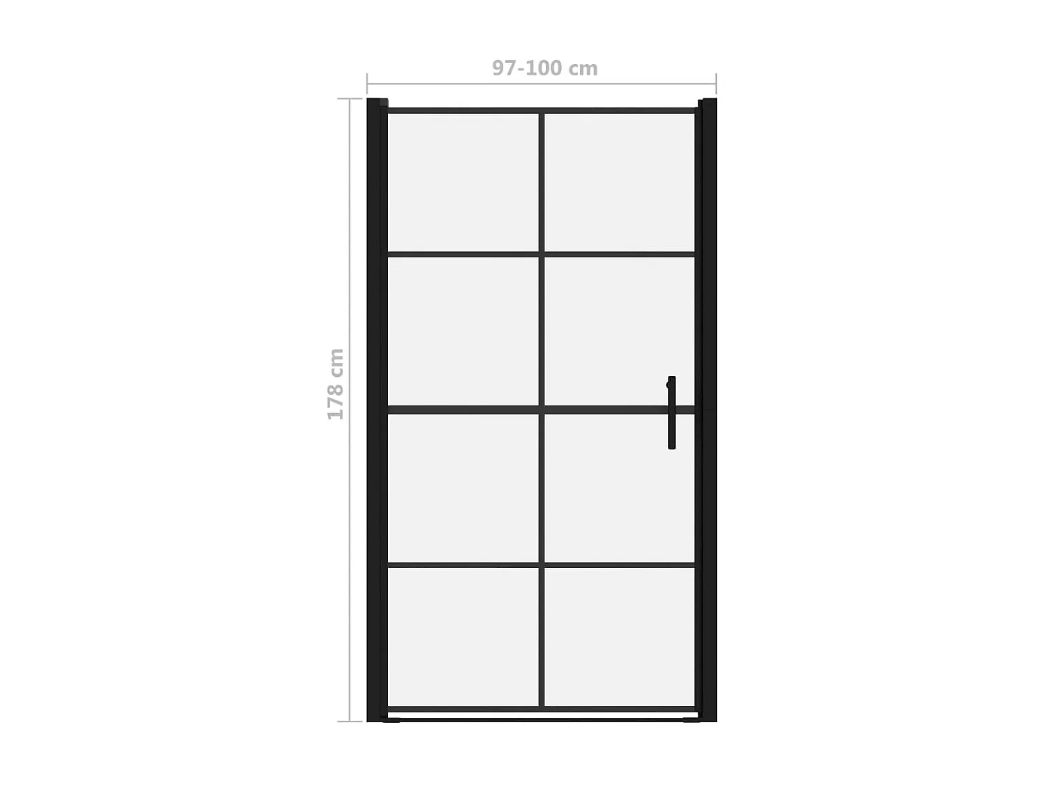 Juhani  Douchedeur 100x178 cm gehard glas zwart