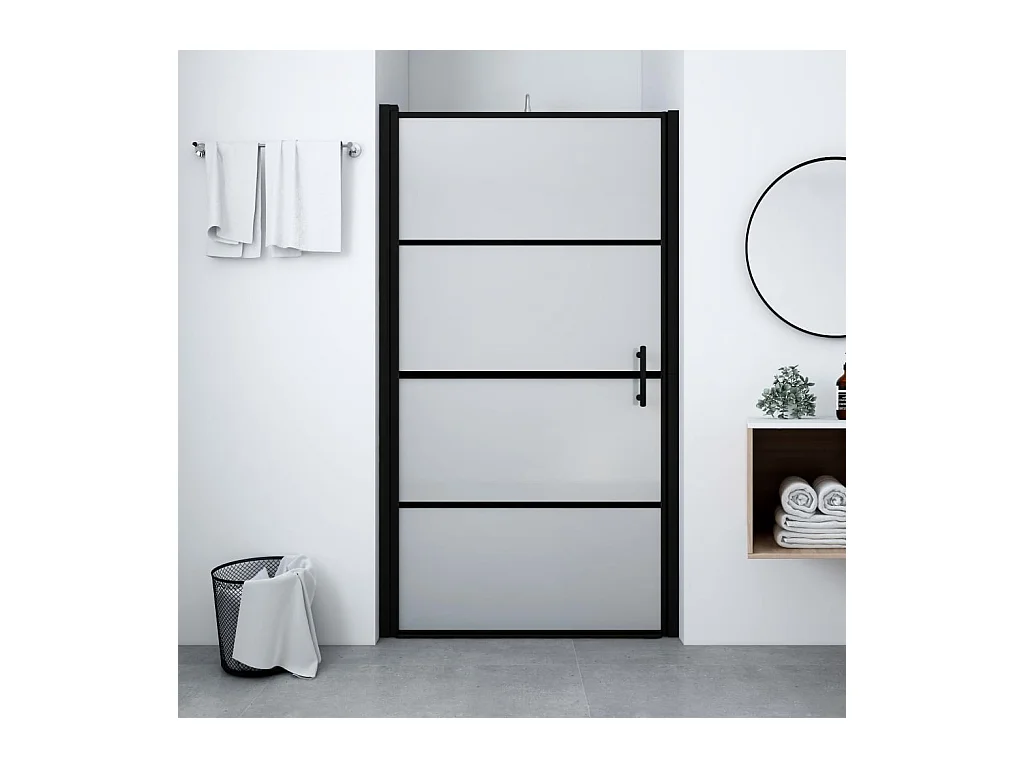 Danesfort  Douchedeur mat 100x178 cm gehard glas zwart