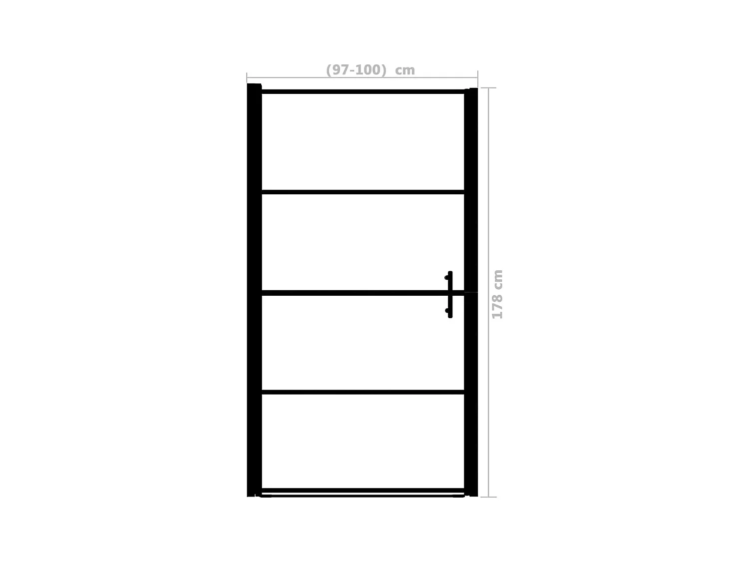 Danesfort  Douchedeur mat 100x178 cm gehard glas zwart