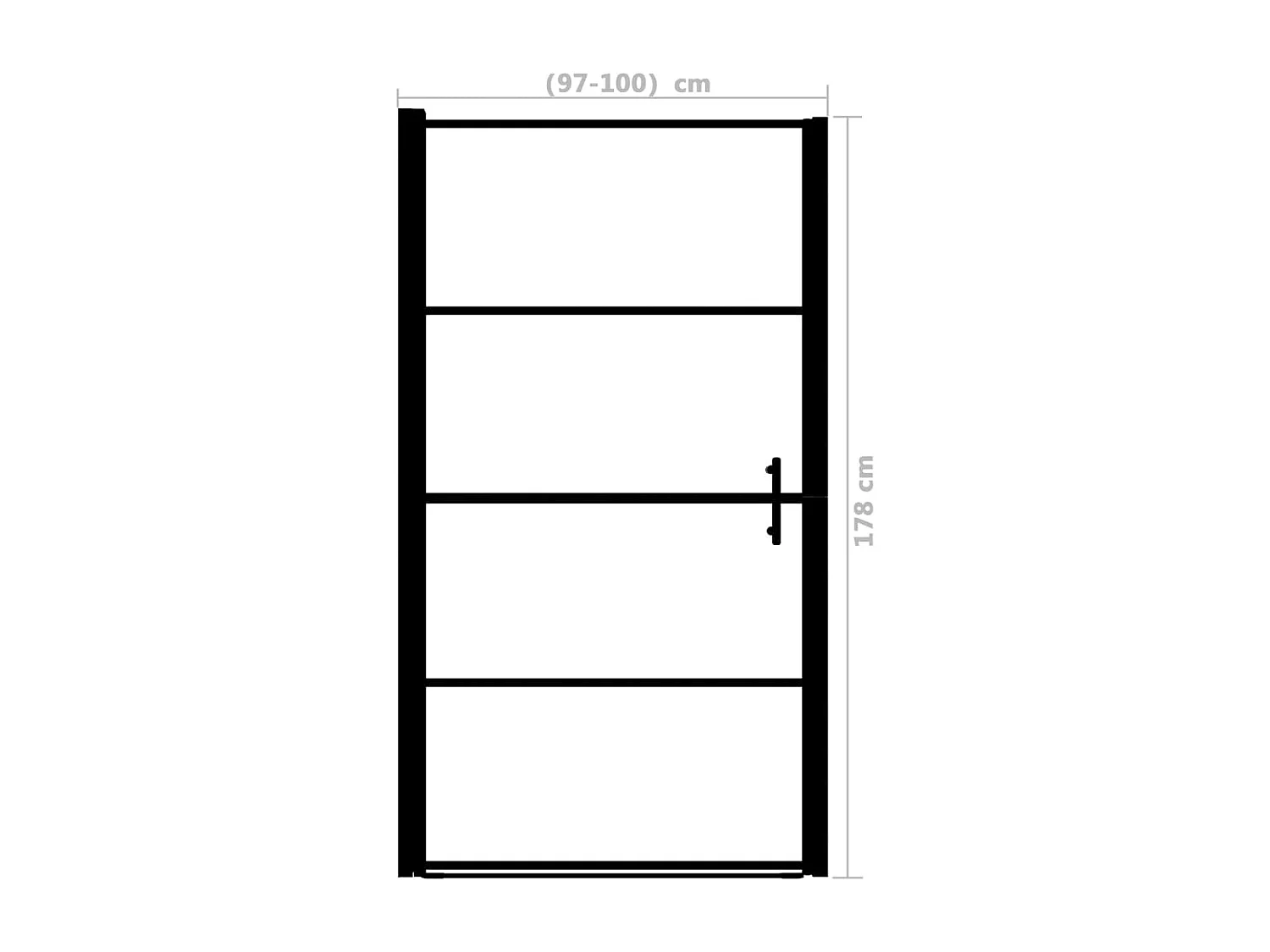 Danesfort  Porte de douche verre trempé dépoli 100x178 cm noir