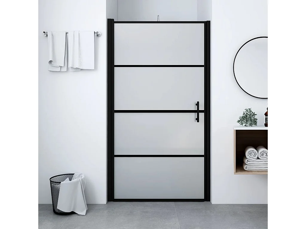 Danesfort  Porte de douche verre trempé dépoli 81x195 cm noir