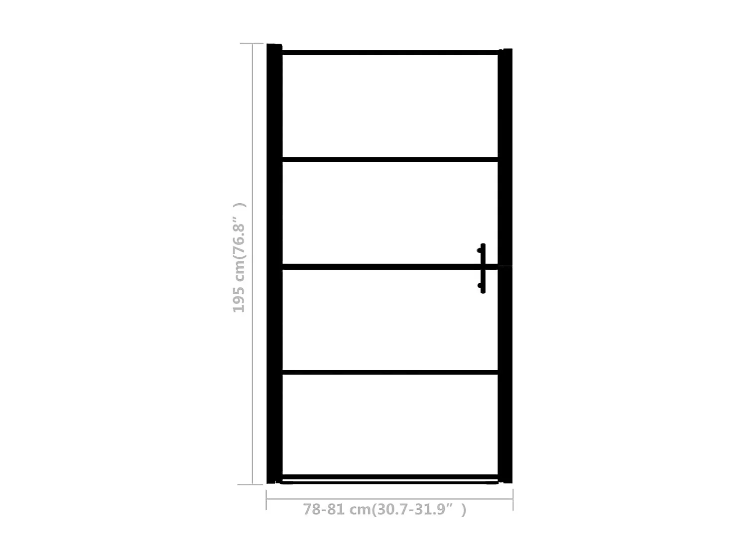 Danesfort  Porte de douche verre trempé dépoli 81x195 cm noir