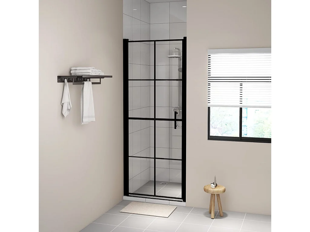 Juhani  Douchedeuren 81x195 cm gehard glas zwart