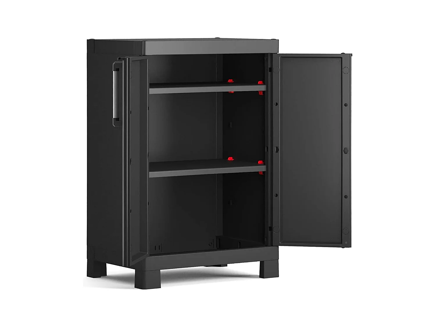 Meuble de jardin bas en résine "Cindy" avec étagères intérieures et pieds surélevés cm 65x45 97h