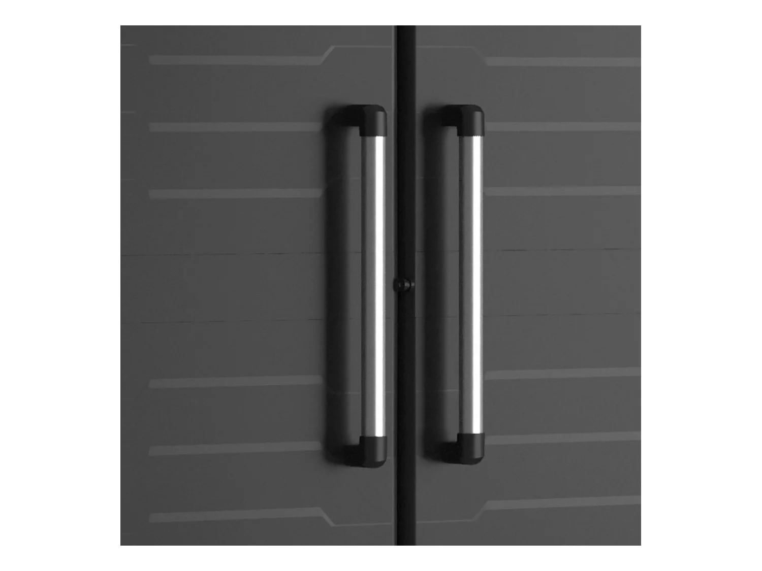 Armário de jardim baixo em resina "Cindy" com prateleiras interiores e pés elevados cm 65x45 97h