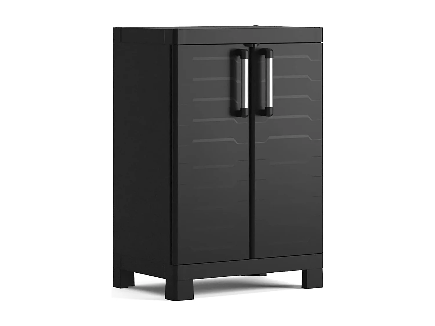 Niedriger Gartenschrank aus Harz "Cindy" mit Innenregalen und erhöhten Füßen cm 65x45 97h