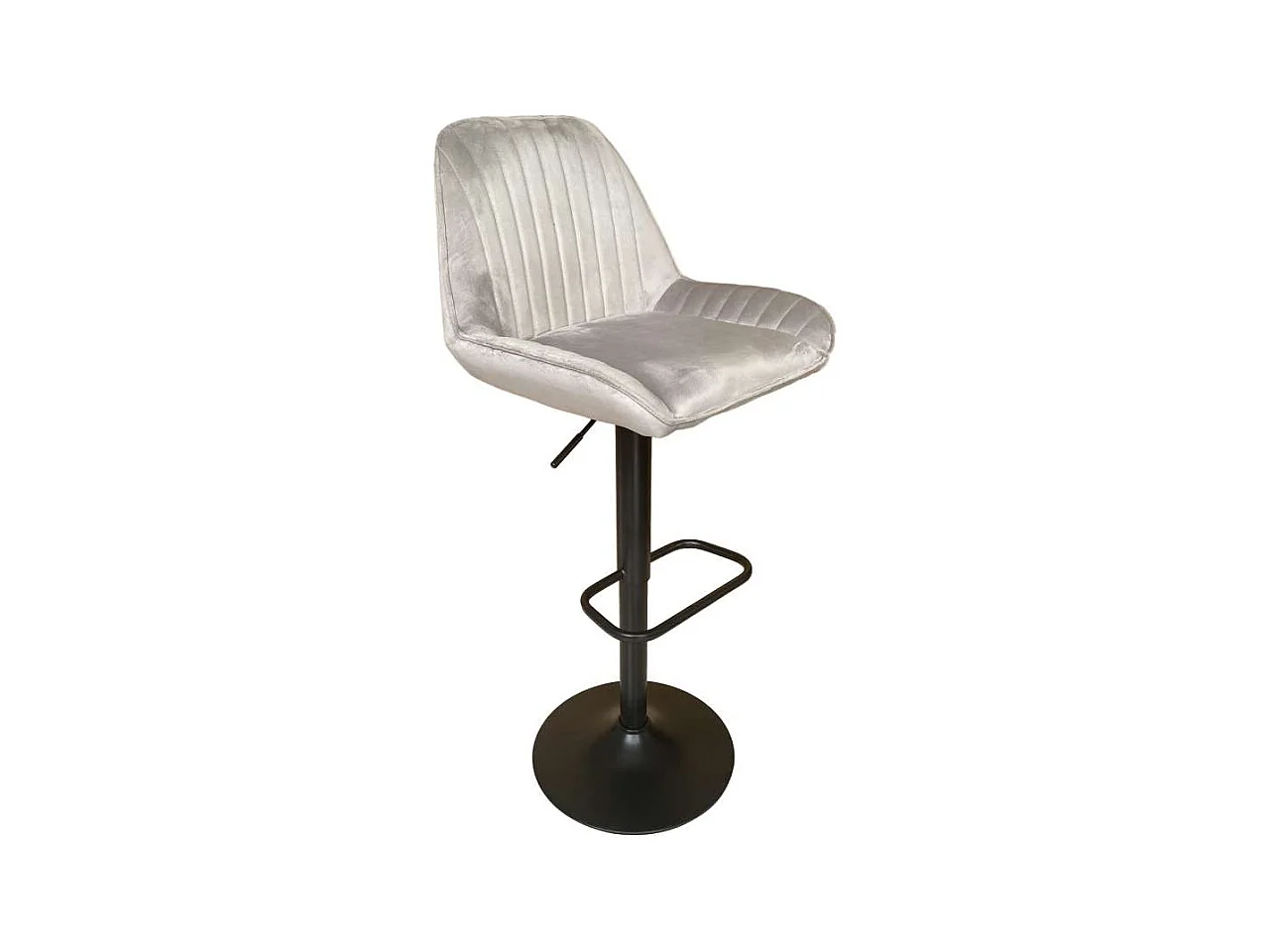 Pack de 2 taburetes regulables modelo Monet tapizado en tela velvet gris claro, 54cm(ancho