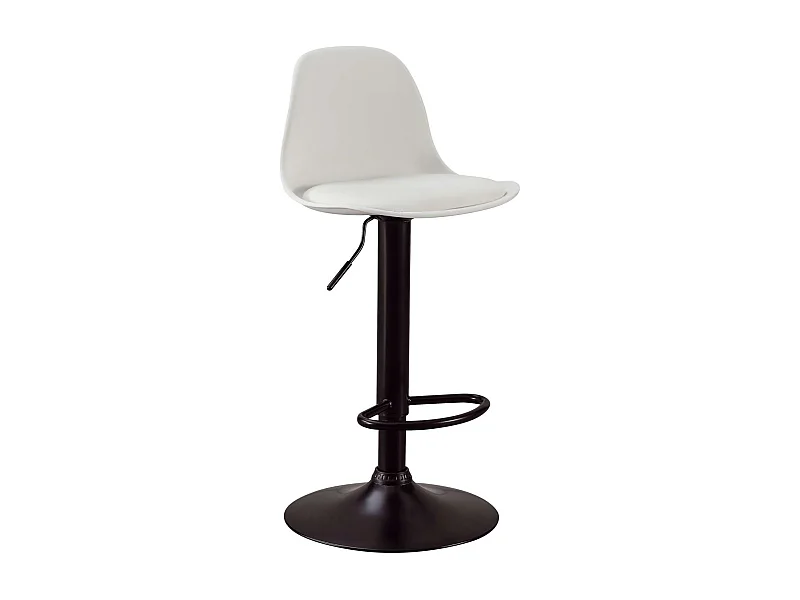 Pack de 2 taburetes regulables modelo Picaso color blanco pie en negro, 38 cm(ancho ) 84-1