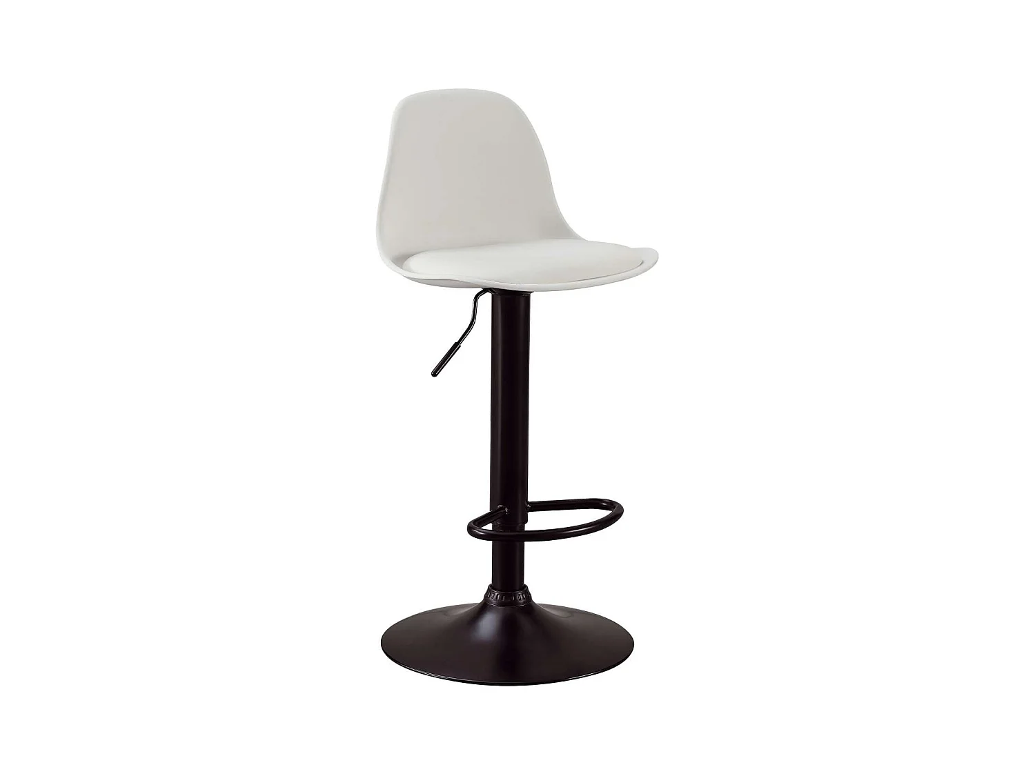 Pack de 2 taburetes regulables modelo Picaso color blanco pie en negro, 38 cm(ancho ) 84-1
