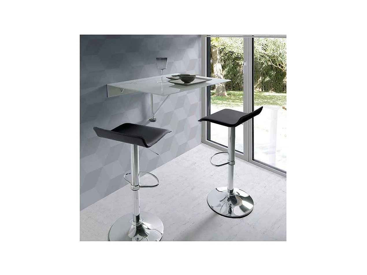 Pack de 2 taburetes alto en acabado negro, 77-87 cm(alto)38 cm(ancho)32 cm(largo)