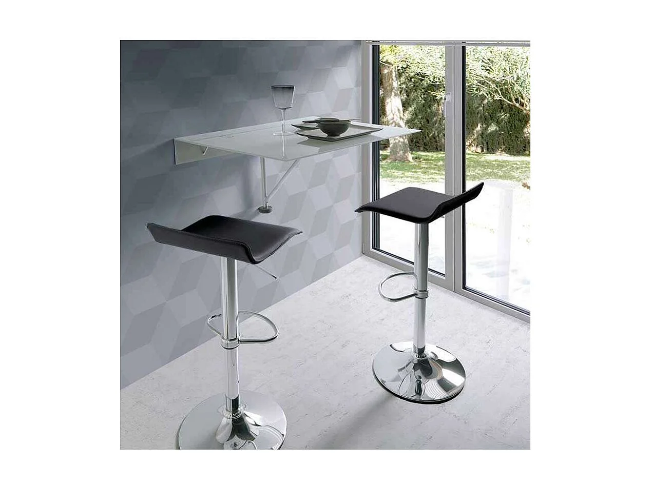 Pack de 2 taburetes alto en acabado negro, 77-87 cm(alto)38 cm(ancho)32 cm(largo)