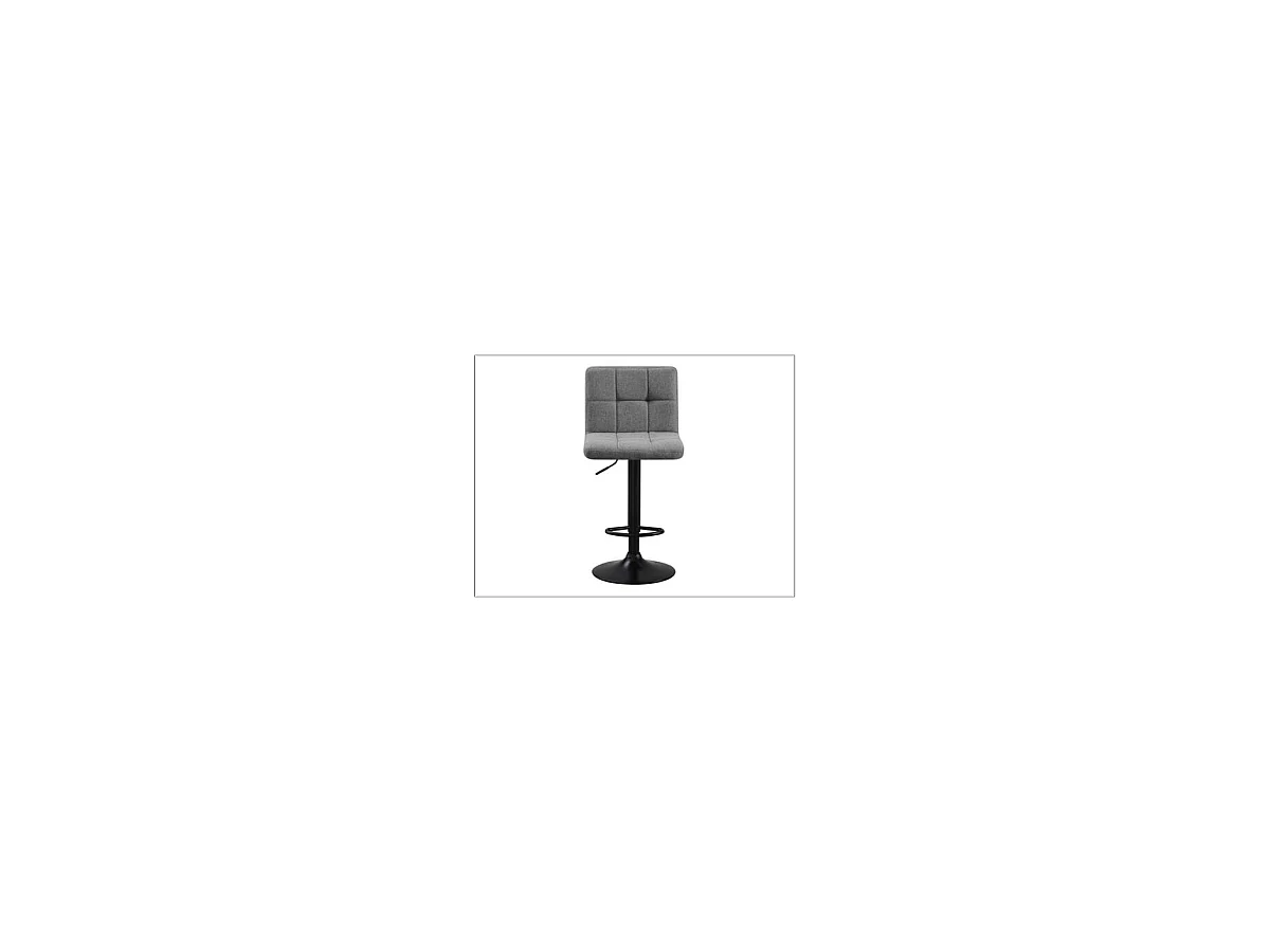 Taburete Spazio elevable a gas con asiento tapizado en tela gris. 44.5 cm(ancho ) 92-113 c