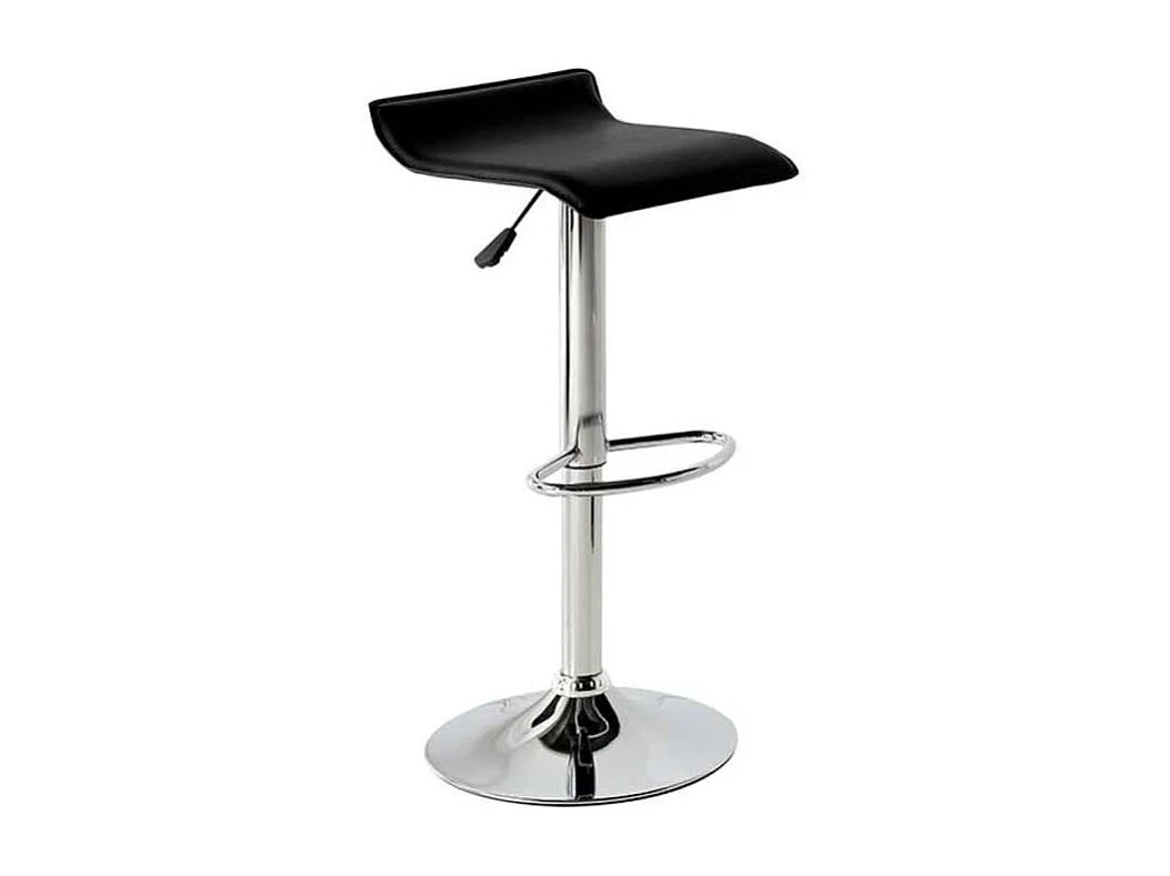 Pack de 2 taburetes elevables Agata en polipiel negro, 38 x 39,5 x 64/85 cm (largo x ancho