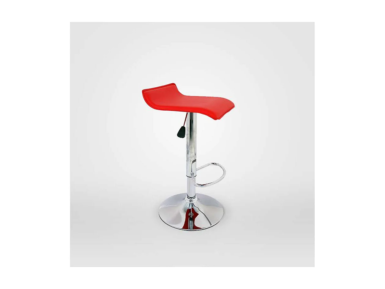 Pack 2 taburetes Turín tapizado en polipiel rojo, 64/85cm(alto) 39cm(ancho)39cm(largo)