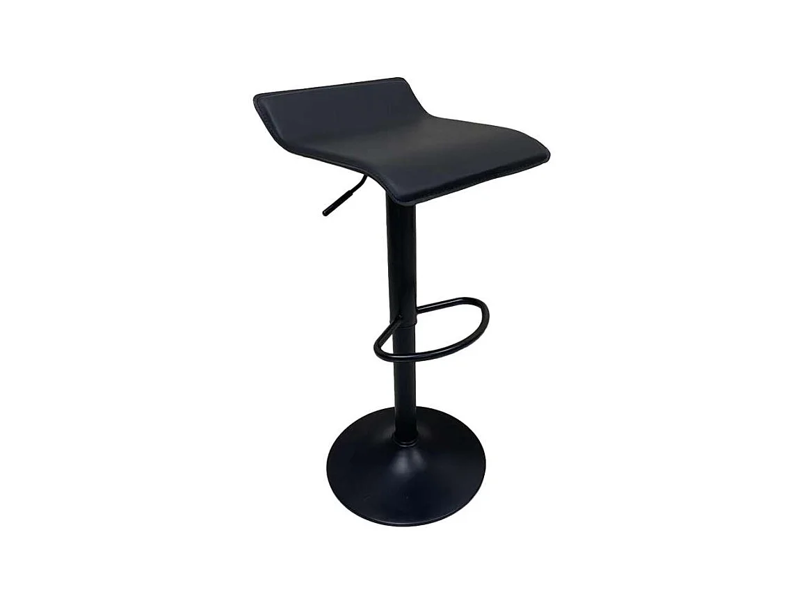 Pack de 2 taburetes regulables modelo Dalí tapizado en polipiel negro, 40cm(ancho ) 64-74