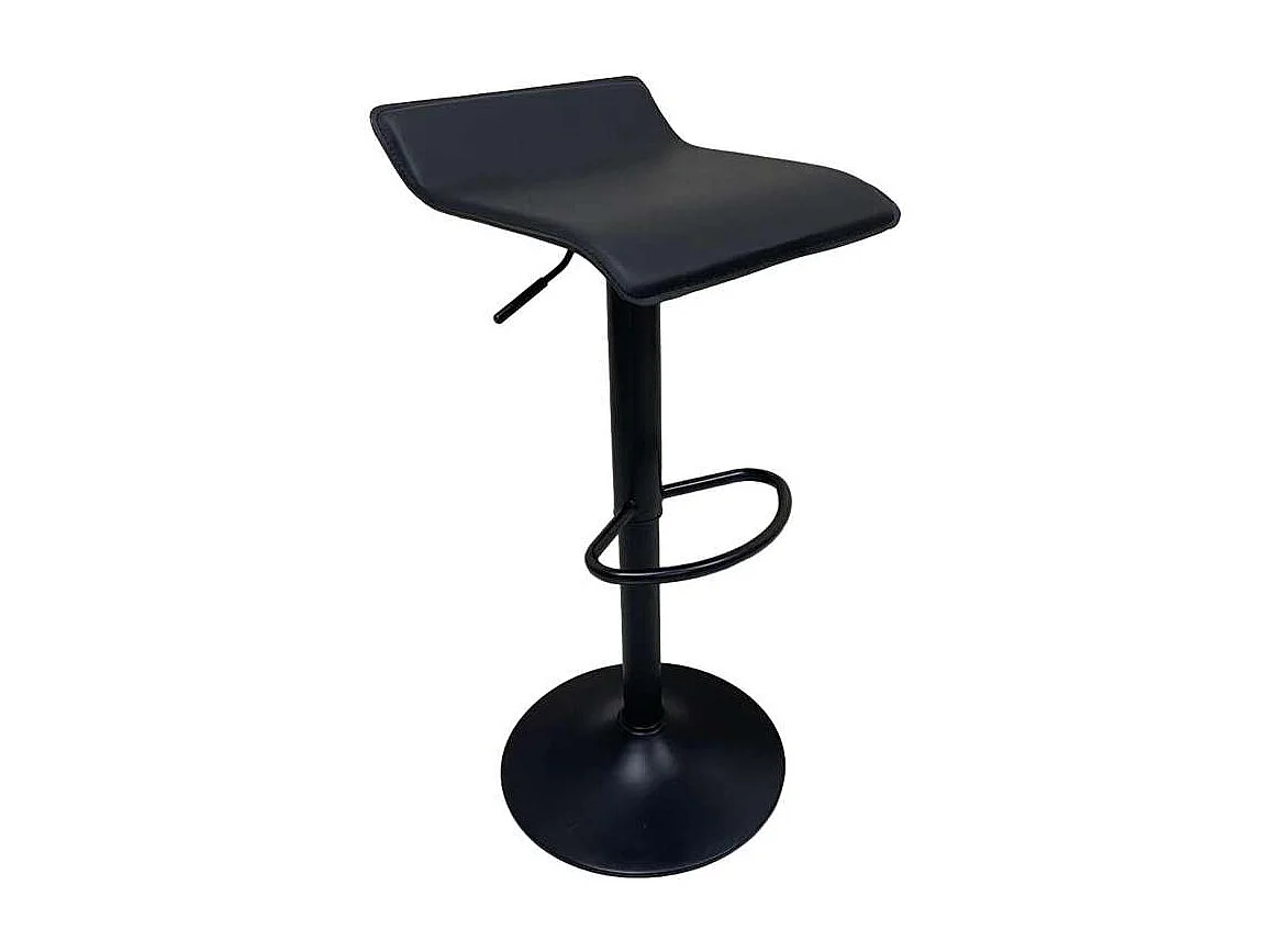 Pack de 2 taburetes regulables modelo Dalí tapizado en polipiel negro, 40cm(ancho ) 64-74