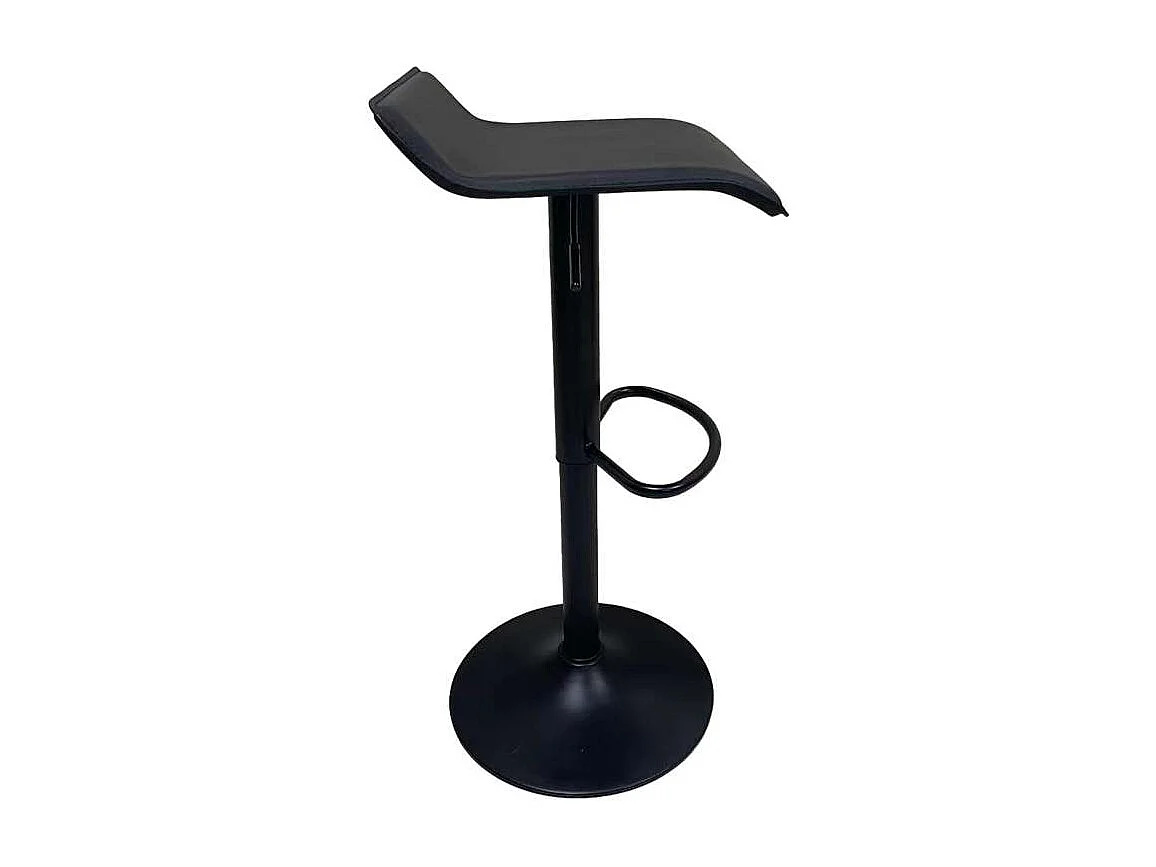 Pack de 2 taburetes regulables modelo Dalí tapizado en polipiel negro, 40cm(ancho ) 64-74