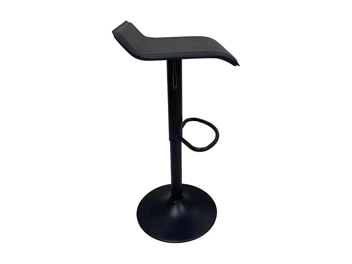 Pack de 2 taburetes regulables modelo Dalí tapizado en polipiel negro, 40cm(ancho ) 64-74