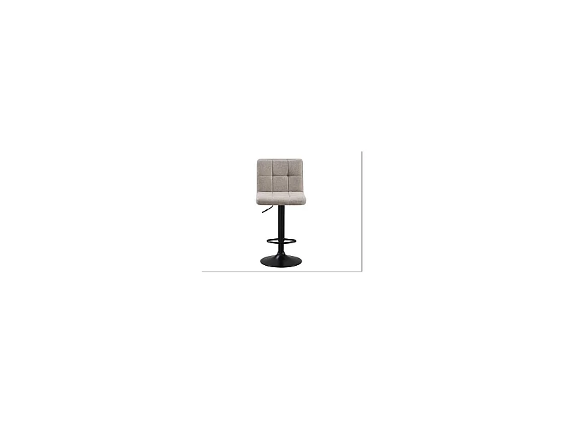 Taburete Spazio elevable a gas con asiento tapizado en tela beige. 44.5 cm(ancho ) 92-113