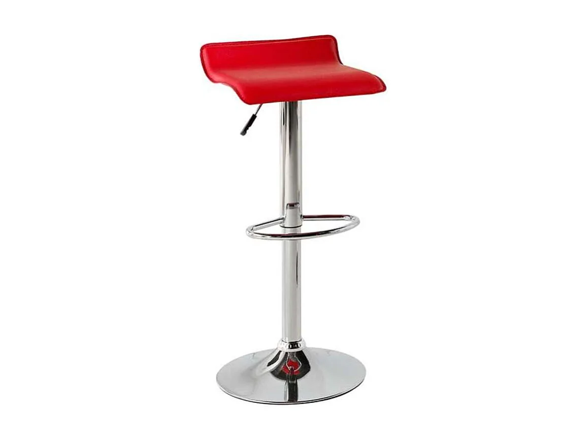 Pack de 2 taburetes elevables Agata en polipiel rojo, 38 x 39,5 x 64/85 cm (largo x ancho