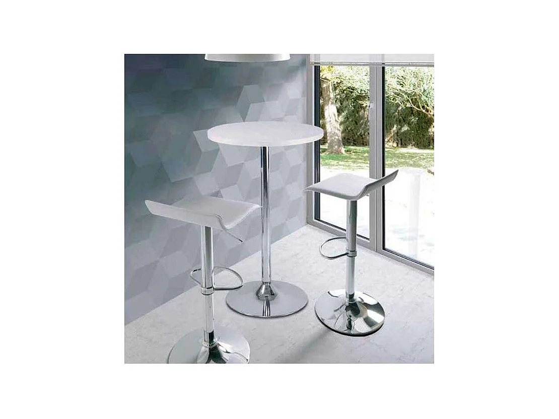 Pack de 2 taburetes alto en acabado blanco, 77-87 cm(alto)38 cm(ancho)32 cm(largo)