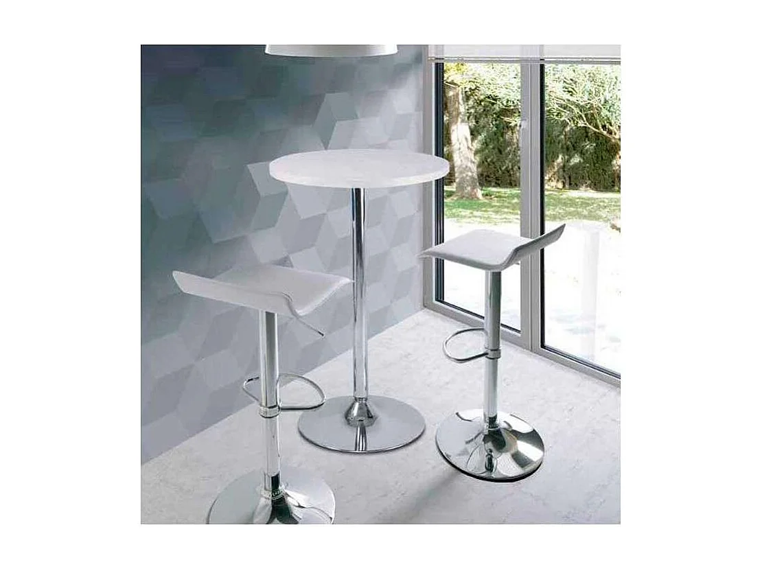 Pack de 2 taburetes alto en acabado blanco, 77-87 cm(alto)38 cm(ancho)32 cm(largo)