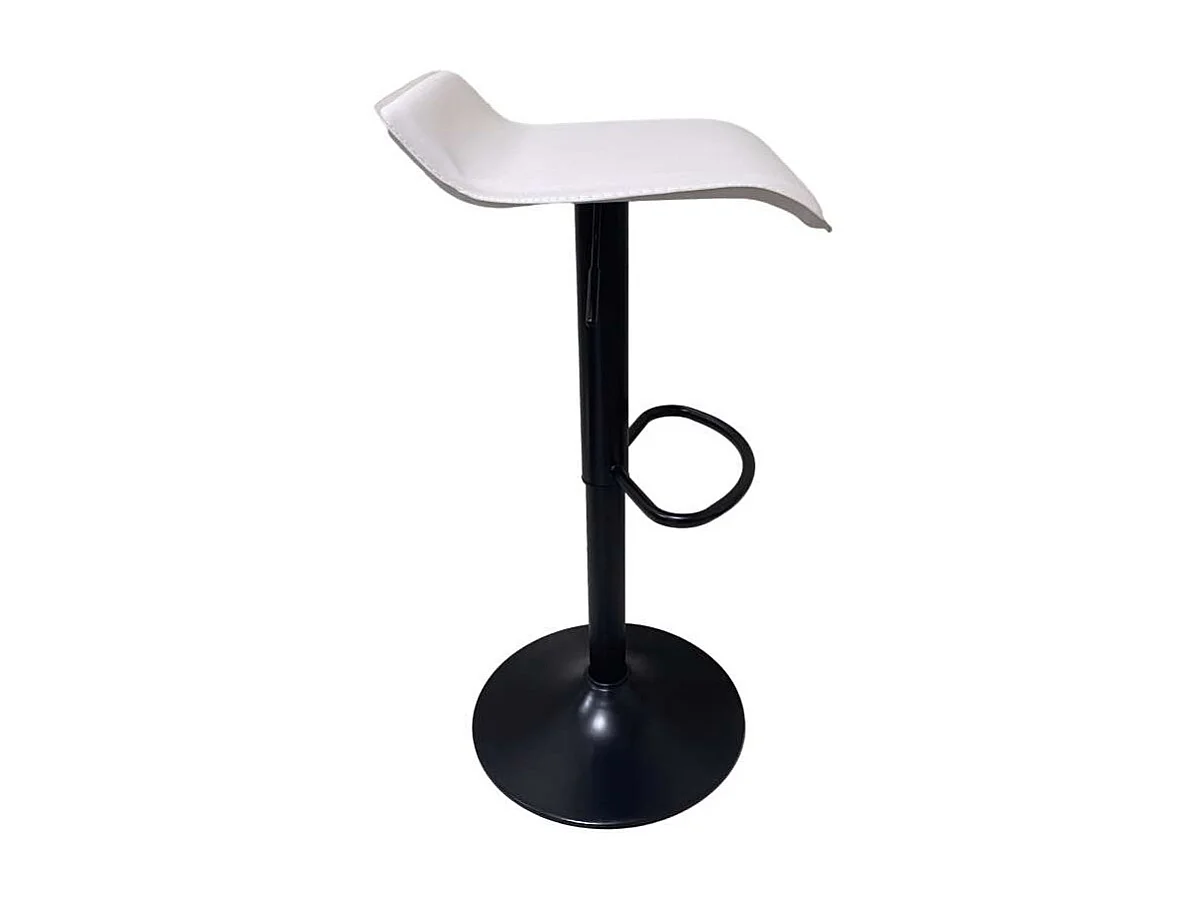Pack de 2 taburetes regulables modelo Dalí tapizado en polipiel blanco, 40cm(ancho ) 64-7