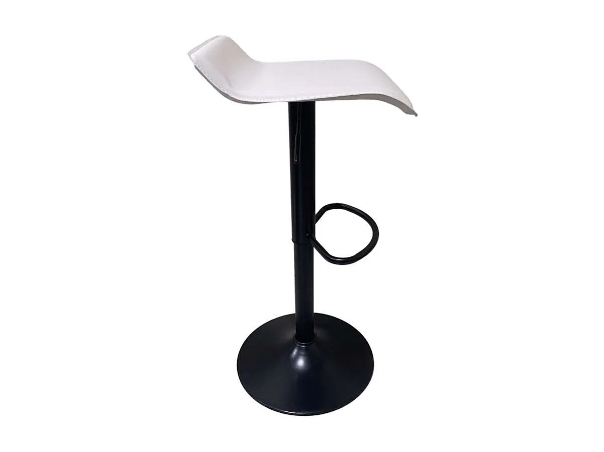 Pack de 2 taburetes regulables modelo Dalí tapizado en polipiel blanco, 40cm(ancho ) 64-7