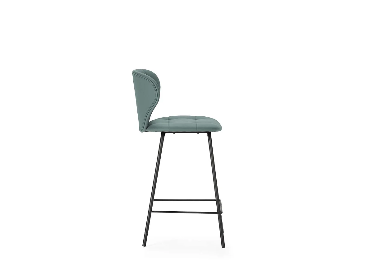 Pack de 2 taburetes modelo Fauna tapizado en polipiel verde, 94cm(alto) 45cm(ancho) 52cm (