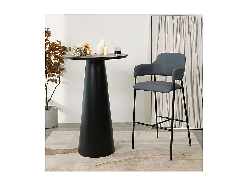 Pack 2 taburetes Adra tapizado en polipiel azul marino, 106cm(alto) 49cm(ancho) 51cm(largo