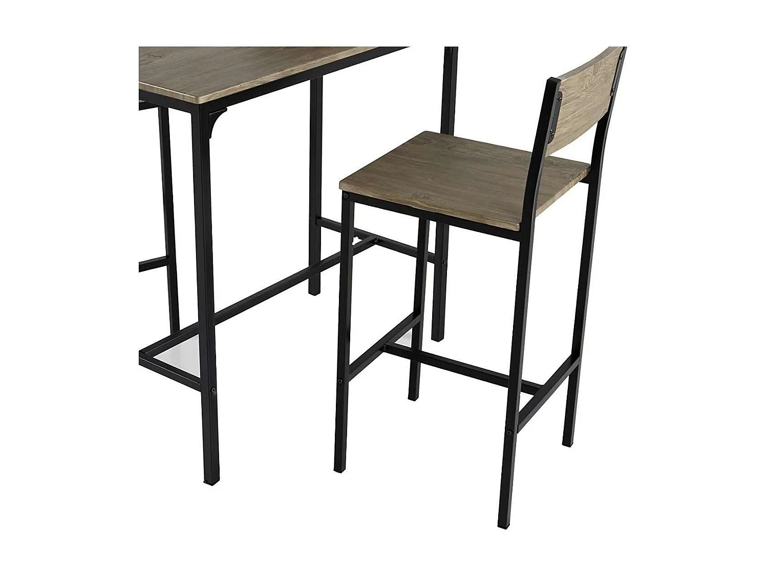 Pack de 2 taburetes Coimbra en acabado metal /madera 96cm(alto) 40cm(ancho) 40cm(largo)