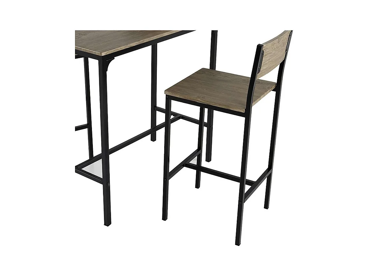 Pack de 2 taburetes Coimbra en acabado metal /madera 96cm(alto) 40cm(ancho) 40cm(largo)
