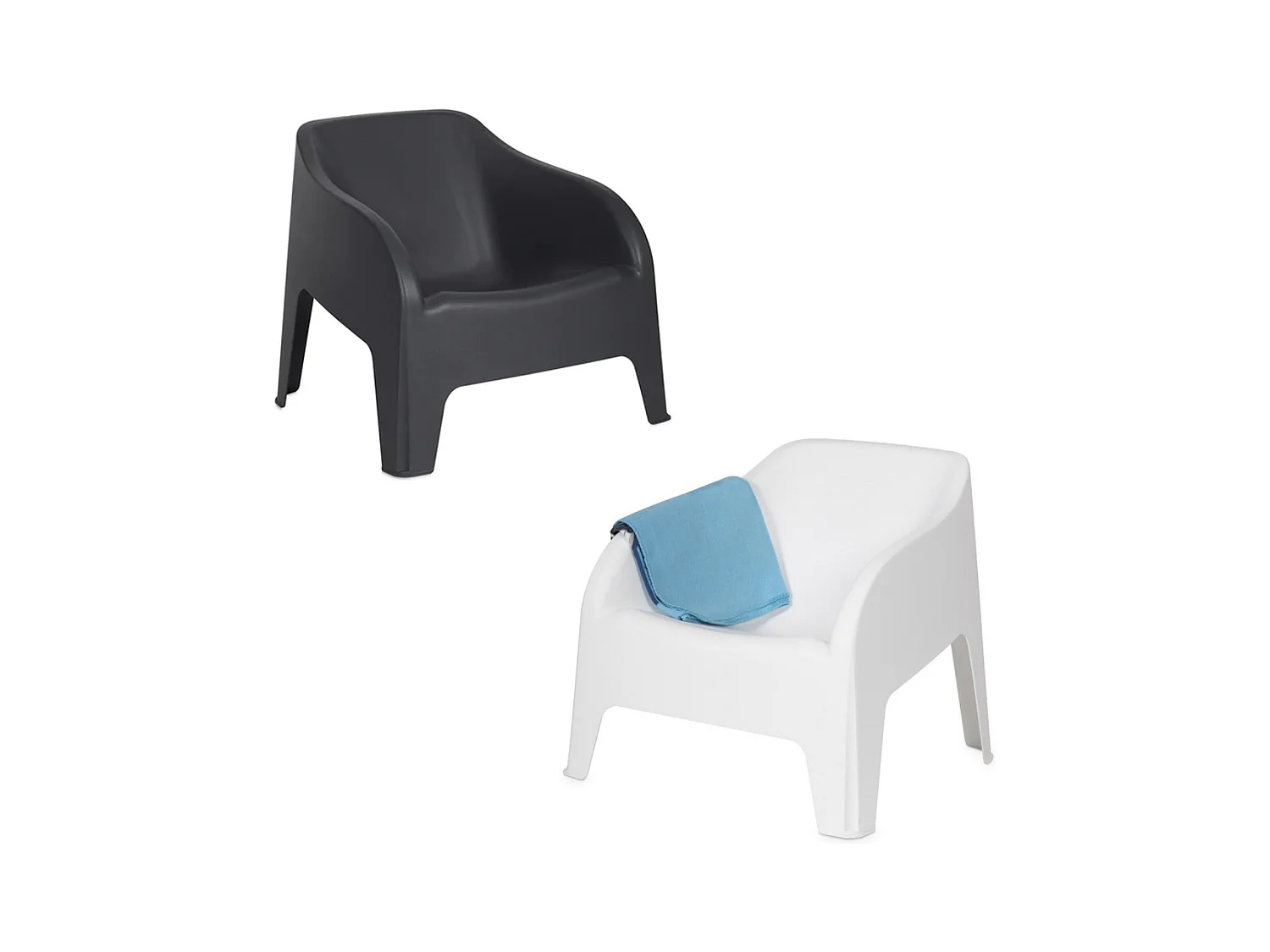 Poltrona de resina para exterior "Polignano" cadeira de jardim empilhável cm 79x76,5 70h