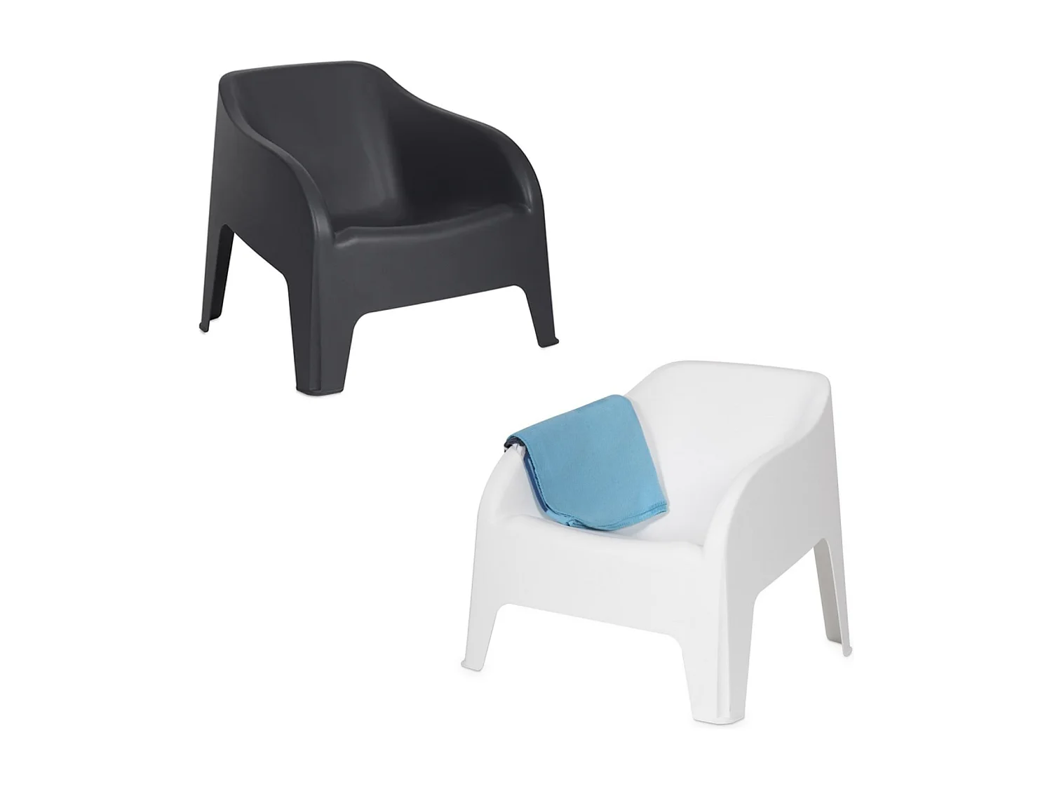 Poltrona de resina para exterior "Polignano" cadeira de jardim empilhável cm 79x76,5 70h