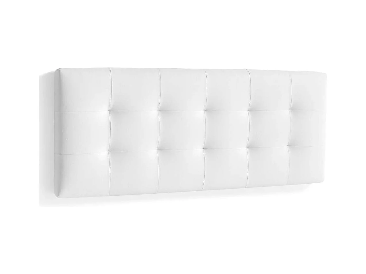 Cabecero Mila para colchón de 135/140cm tapizado en blanco, 150cm(ancho) 60cm(alto) 9cm(f