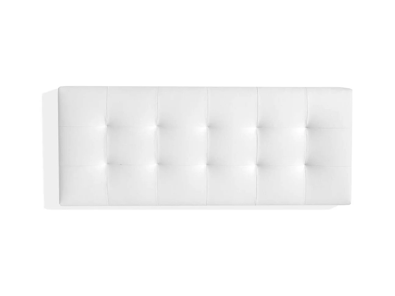 Cabecero Mila para colchón de 135/140cm tapizado en blanco, 150cm(ancho) 60cm(alto) 9cm(f