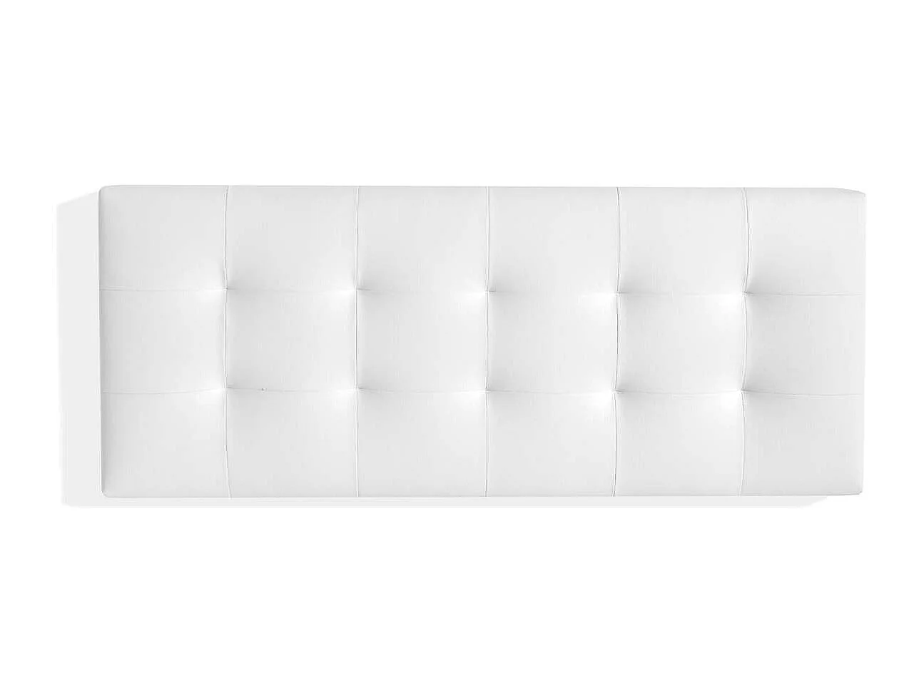 Cabecero Mila para colchón de 135/140cm tapizado en blanco, 150cm(ancho) 60cm(alto) 9cm(f