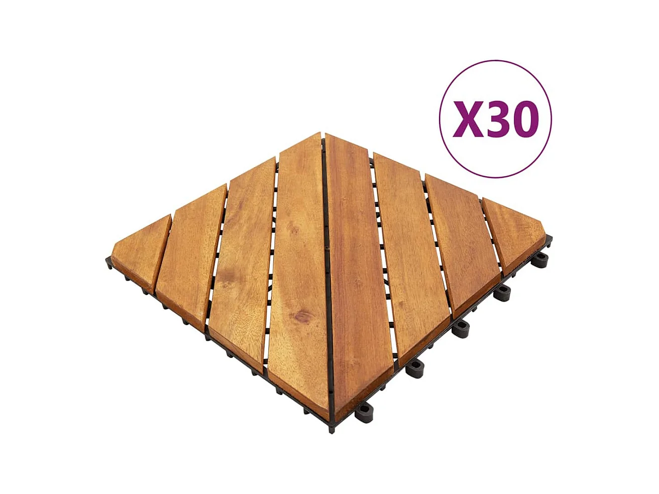 Prolenta Premium -  Tuiles de terrasse 30 pcs Marron 30x30 cm Bois massif d'acacia