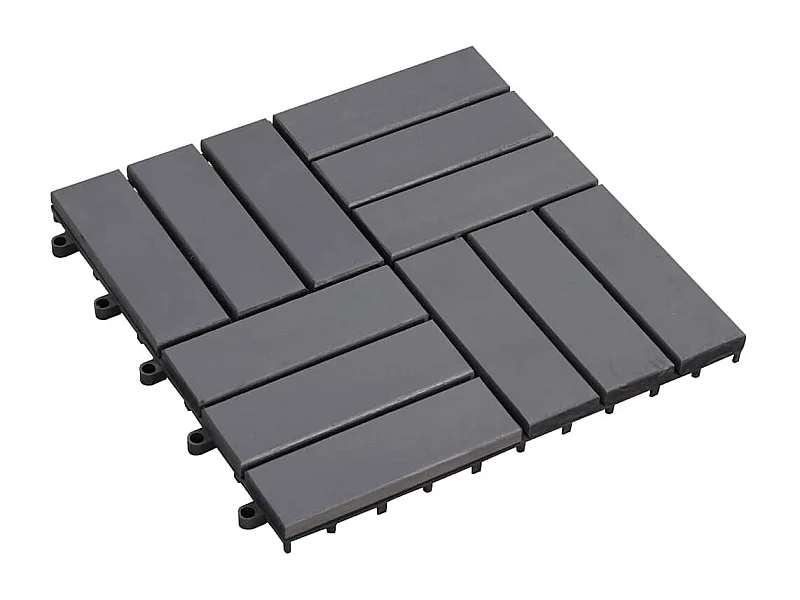 Prolenta Premium -  Carreaux de terrasse 10pcs Délavage gris 30x30 cm Acacia solide