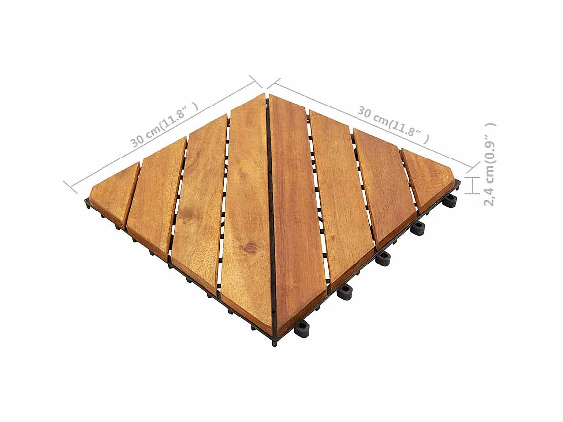 Prolenta Premium -  Terrastegels 10 st 30x30 cm massief acaciahout