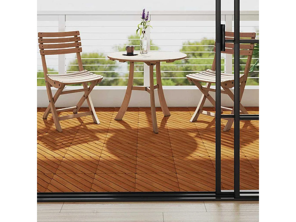 Prolenta Premium -  Carreaux de terrasse 10 pcs 30x30 cm Bois d'acacia solide