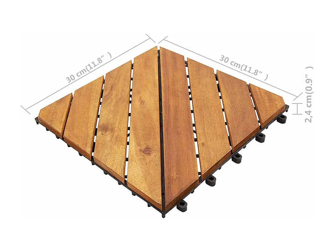 Prolenta Premium -  Carreaux de terrasse 10 pcs 30x30 cm Bois d'acacia solide