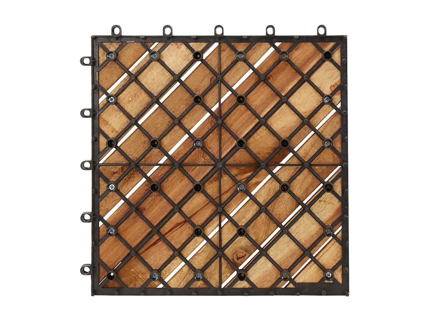 Prolenta Premium -  Carreaux de terrasse 10 pcs 30x30 cm Bois d'acacia solide